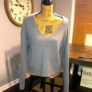 New grey, V-neck sweater.  Size xl but fits like a medium.